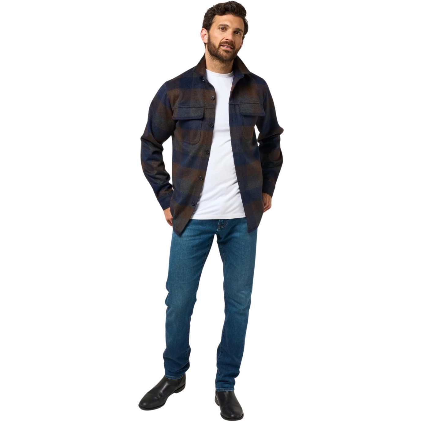 Alan Paine Herren Ripley Plaid Hemdbluse LA2453 - Navy